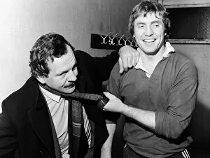 Images Dated 1st February 1982: New England Captain, Steve Smith with Bill Beaumont at Stourbridge Rugby Club