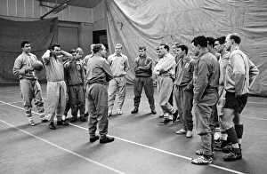 New England manager Alf Ramsey talks to his squad of players at the RAF Arena in Stanmore New England manager Alf Ramsey talks to his squad of players at the RAF Arena in Stanmore