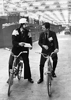 Images Dated 21st December 1979: The new Ford plant at Bridgend is so large that workers use bicycles to get around