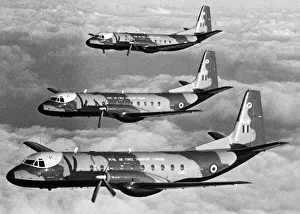 New Hawker Sidley Andover transport planes of the Royal Air Force in flight New Hawker Sidley Andover transport planes of the Royal Air Force in flight