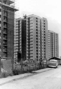 The new high rise flats under construction in Walker at the junction of Church Street The new high rise flats under construction in Walker at the junction of Church Street