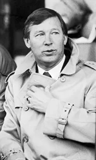 New Manchester United manager Alex Ferguson at Old Trafford during his first home game in