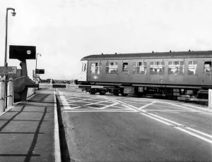 One of the new modified super safety level crossings at East Boldon on 29th July 1970 One of the new modified super safety level crossings at East Boldon on 29th July 1970