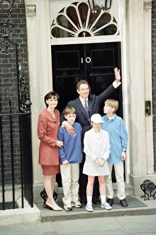 New Prime Minister Tony Blair with his wife Cherie and their children outside 10 Downing New Prime Minister Tony Blair with his wife Cherie and their children outside 10 Downing