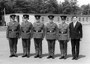 Images Dated 7th June 1970: New recruit Allan McDougall, with (l-r) 35 yo Sgt. Bill McDougall