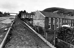 The new road under construction, in Tonypandy, which borders Chapel Street