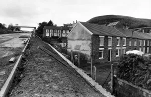The new road under construction, in Tonypandy, which borders Chapel Street The new road under construction, in Tonypandy, which borders Chapel Street