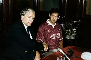 Images Dated 11th June 1996: New signing Graeme Hogg with Hearts Manager Wallace Mercer at Tynecastle in Edinburgh