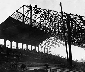 The new Spion Kop stand under construction at Liverpool's Anfield Ground The new Spion Kop stand under construction at Liverpool's Anfield Ground