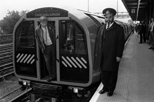 A new Tube Train is launched - June 1987 scene show the new train at the platform