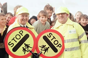 Images Dated 29th November 1996: New Uniforms and Signs for Lollipop Ladies and Men to adhere to new EU Regulations