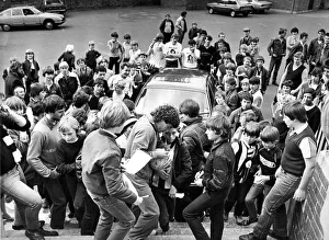 Newcastle United footballer Kevin Keegan is greeted by jubilant Newcastle fans at St Newcastle United footballer Kevin Keegan is greeted by jubilant Newcastle fans at St
