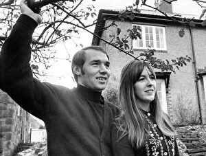 Newcastle United Gallery: Newcastle United player Bryan Pop Robson with his wife Maureen 12 November 1969