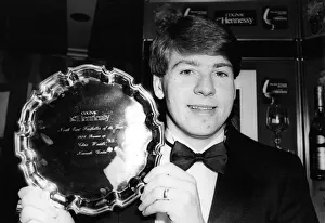 Newcastle United's Chris Waddle receives his prize for coming third in the North East Newcastle United's Chris Waddle receives his prize for coming third in the North East