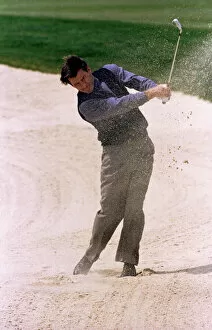 Images Dated 15th May 1996: Nick Faldo Golf drives out of a fairway bunker during the Pro Am at The Oxfordshire Golf