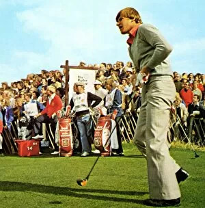Nick Faldo tees off for the European Ryder Cup team. 1977 Ryder Cup Golf
