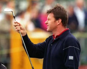 Nick Faldo at Troon for the Open Championship July 1997 During his last practice round Nick Faldo at Troon for the Open Championship July 1997 During his last practice round