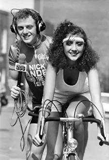 Nick Sanders, cycled round world in 134 days. September 1981 P007250 Nick Sanders, cycled round world in 134 days. September 1981 P007250