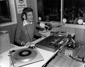 Images Dated 1st January 1975: Nicky Steele, BRMB Radio Presenter, broadcasting his afternoon show live from the Motor