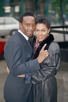1991 Gallery: Nigel Benn with girlfriend Caroline Jackson ahead of his upcoming fight with american
