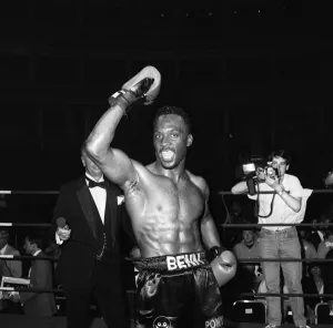 Nigel Benn vs Tim Williams at Royal Albert Hall London. Benn stopped his opponent Nigel Benn vs Tim Williams at Royal Albert Hall London. Benn stopped his opponent