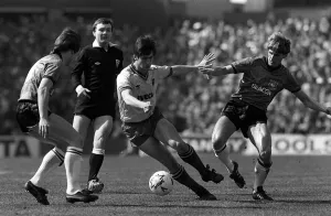 Nigel Callaghan of Watford takes on defenders during the FA Cup Semi Final between Nigel Callaghan of Watford takes on defenders during the FA Cup Semi Final between