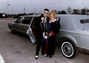 Images Dated 8th February 1991: Nigel Kennedy Violinist getting whisked around in a limousine with his girlfriend Brixy