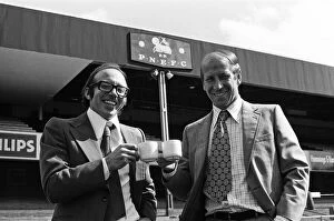 Nobby Stiles signs for Preston North End F.C. he is pictured with manager Bobby Charlton