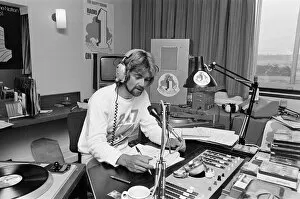 Noel Edmonds, BBC Radio One, Radio DJ, broadcasting from Hotel Room