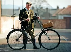 Images Dated 1st January 1990: Norman Fay with an 1911 Pederson bike
