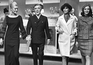 Fashion Designer Gallery: Norman Hartnell with models at launch of his boutique in Paris - 28th September 1966