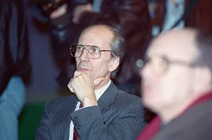 Norman Tebbit at the launch of the Conservative party election manifesto. 18th March 1992 Norman Tebbit at the launch of the Conservative party election manifesto. 18th March 1992