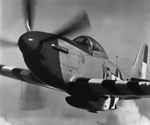 A North American Aviation P-51D Mustang in flight. May, 1979 A North American Aviation P-51D Mustang in flight. May, 1979