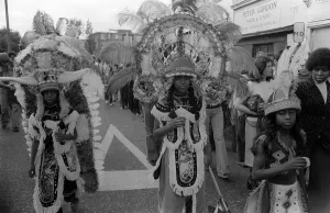 Notting Hill Carnival August 1977 Children join in in the street Parade Notting Hill Carnival August 1977 Children join in in the street Parade