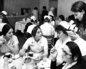 Nurses talk about the cost of meals for nurses at Gulson Road Hospital staff canteen Nurses talk about the cost of meals for nurses at Gulson Road Hospital staff canteen