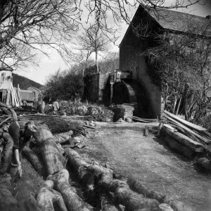 The old saw mill, Coombe Valley. January 1945 P013230 The old saw mill, Coombe Valley. January 1945 P013230