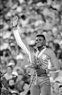 Olympic Games 1984 Los Angeles USA Carl Lewis Athlete - Medal Ceremony - Gold