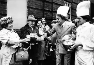 The once-doomed Royal Court Theatre came to life again today as people clamoured to buy The once-doomed Royal Court Theatre came to life again today as people clamoured to buy
