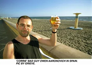 Owen Aaronovitch actor on beach in Spain March 1998 who has fled from England to Owen Aaronovitch actor on beach in Spain March 1998 who has fled from England to