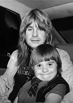 Images Dated 3rd August 1981: Ozzy Osbourne ex singer with Black Sabbath pop rock group with son Louis Osbourne