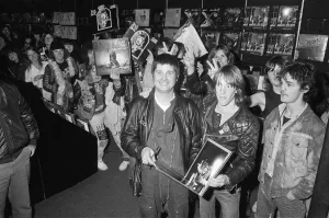 Ozzy Osbourne signing autographs in New St, Birmingham, West Midlands. 22nd November 1982 Ozzy Osbourne signing autographs in New St, Birmingham, West Midlands. 22nd November 1982