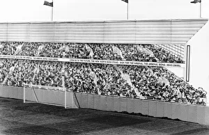 A painted mural during the rebuilding of the north bank end of the Arsenal football A painted mural during the rebuilding of the north bank end of the Arsenal football