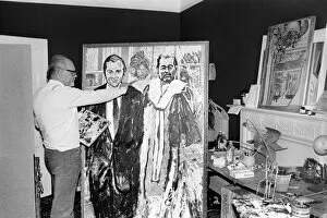 Images Dated 28th February 1975: Painting of Lord Lucan. Well known painter and Royal Academician has just completed an