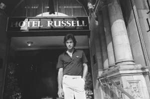 Pakistan cricketer Imran Khan outside his hotel in London. 13th August 1982 Pakistan cricketer Imran Khan outside his hotel in London. 13th August 1982