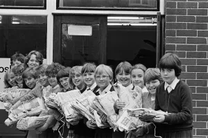 Paper-chase... These are some of the 66 pupils of South Crosland Junior School who Paper-chase... These are some of the 66 pupils of South Crosland Junior School who