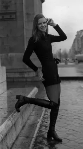 Images Dated 28th January 1971: Paris Fashion 'Shorts and the French Girl'Model wearing black hotpants