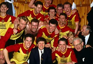 Partick Thistle celebrate victory in dressing room 1989 Partick Thistle celebrate victory in dressing room 1989