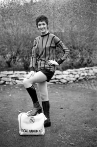 Pat Boland aged 20 of Eccles in a Cabaret XI plays a George Best XI in a charity game Pat Boland aged 20 of Eccles in a Cabaret XI plays a George Best XI in a charity game