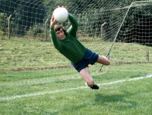 Pat Jennings, goalkeeper of Tottenham Hotspur in training August 1971 Pat Jennings, goalkeeper of Tottenham Hotspur in training August 1971
