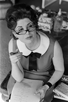 Pat Phoenix at home, reading her script. 16th April 1968 Pat Phoenix at home, reading her script. 16th April 1968